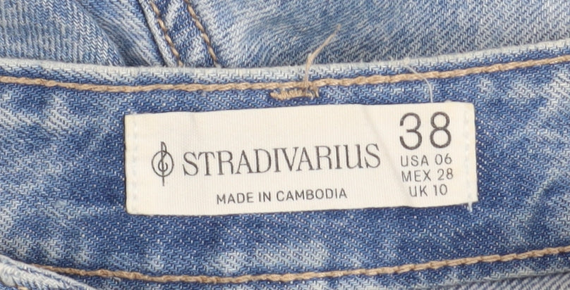 Womens UK Size 10 Stradivarius Regular Fit Cut-Off Shorts
