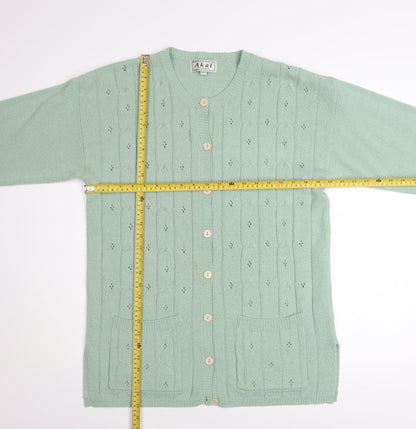Womens UK Size L Akal Collection Green Cardigan Jumper