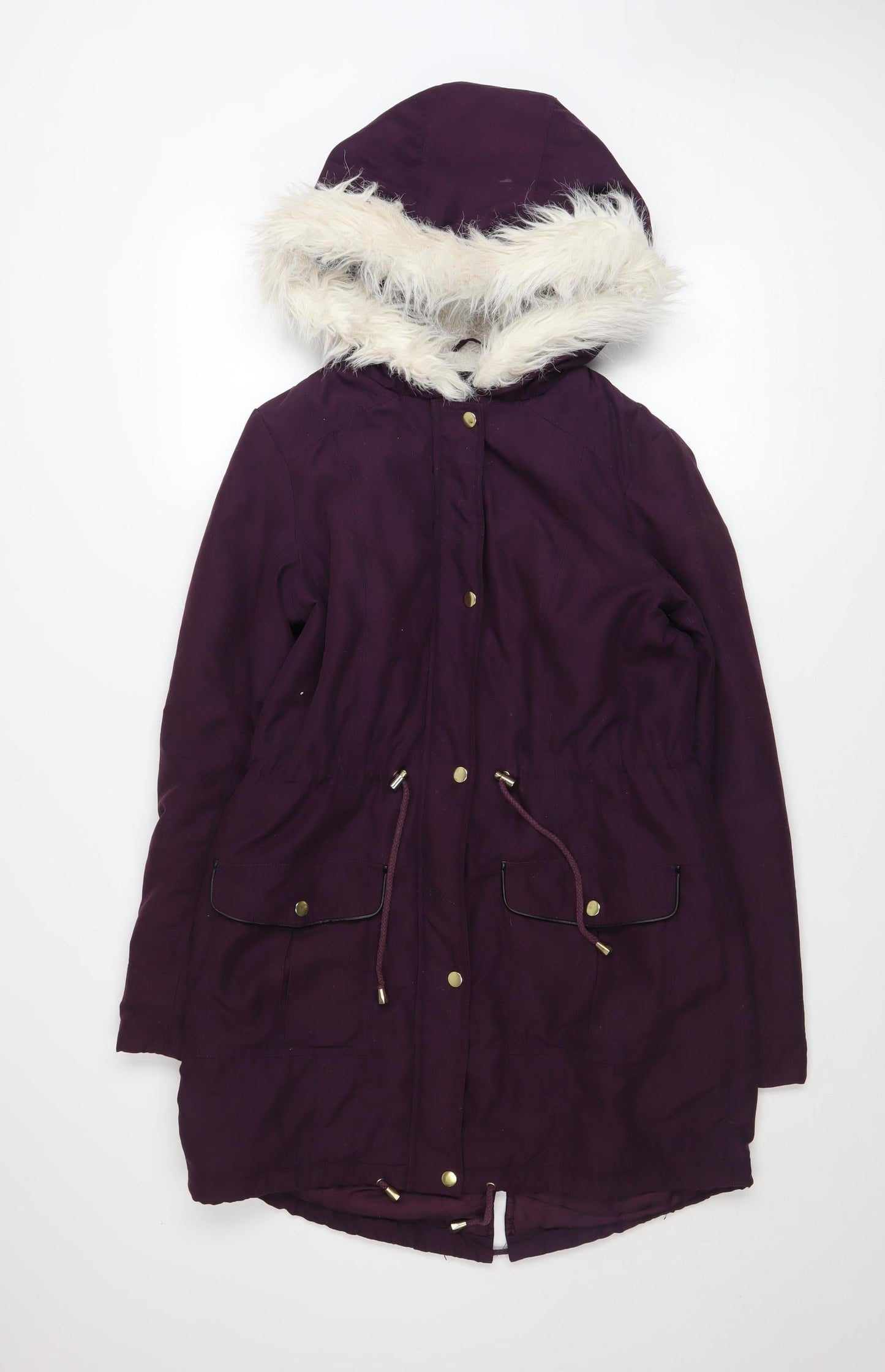 Womens UK Size 10 Dorothy Perkins Purple Parka Coat