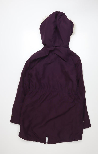 Womens UK Size 10 Dorothy Perkins Purple Parka Coat