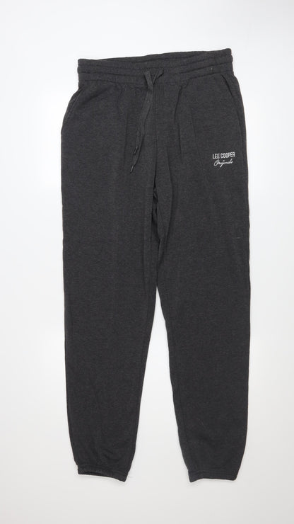 Lee Cooper Mens Grey XL Jogger Trousers Polyester Viscose Blend