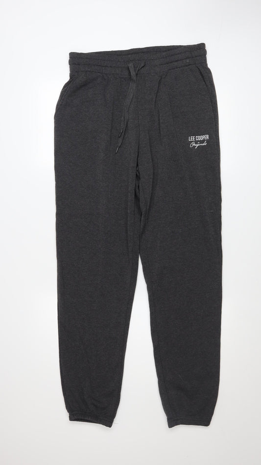 Lee Cooper Mens Grey XL Jogger Trousers Polyester Viscose Blend