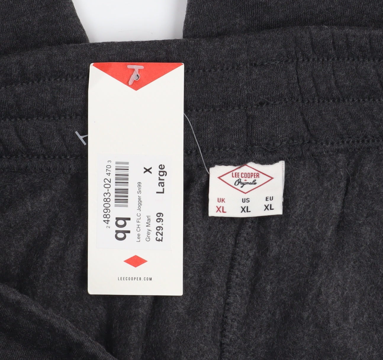 Lee Cooper Mens Grey XL Jogger Trousers Polyester Viscose Blend