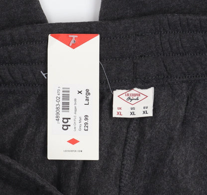 Lee Cooper Mens Grey XL Jogger Trousers Polyester Viscose Blend