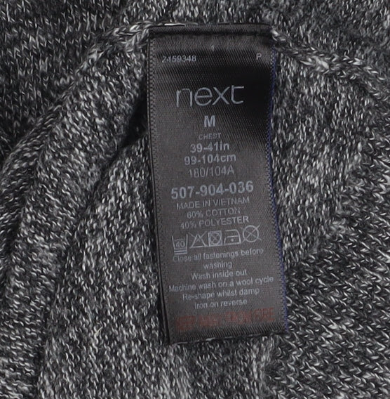 Mens UK Size M NEXT Grey 1/2 Zip Jumper