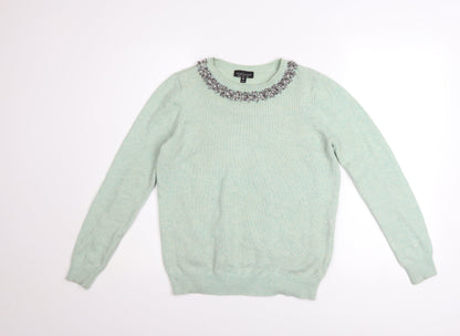 Womens UK Size 6 Topshop Green Pullover Jumper