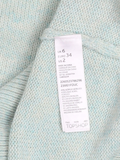 Womens UK Size 6 Topshop Green Pullover Jumper