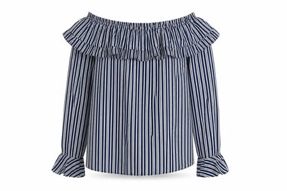 Womens UK Size 8 H&M Blue Tunic Blouse
