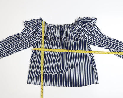 Womens UK Size 8 H&M Blue Tunic Blouse