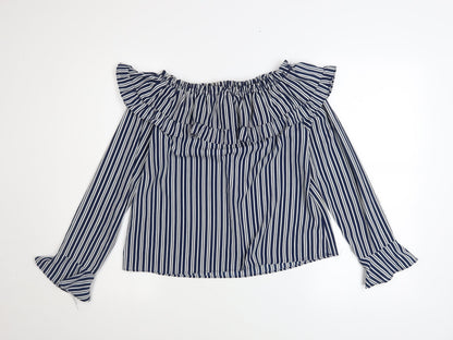 Womens UK Size 8 H&M Blue Tunic Blouse