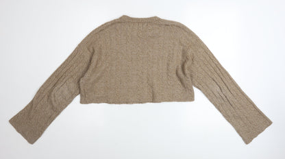 Womens UK Size 12 Bershka Beige Pullover Jumper