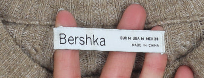 Womens UK Size 12 Bershka Beige Pullover Jumper