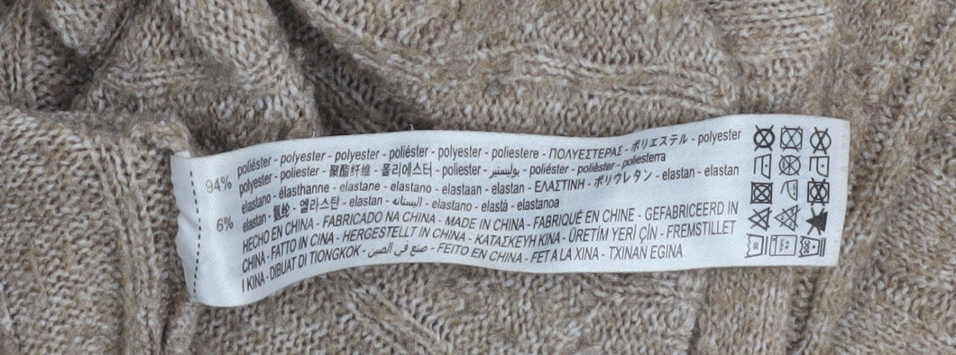 Womens UK Size 12 Bershka Beige Pullover Jumper