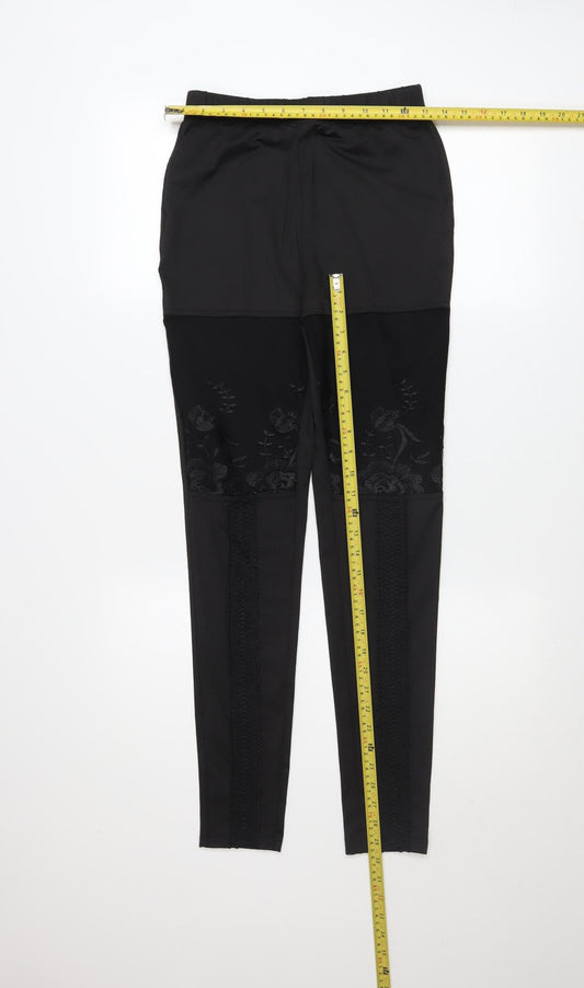 Womens UK Size S CHICME  Leggings Black Leggings