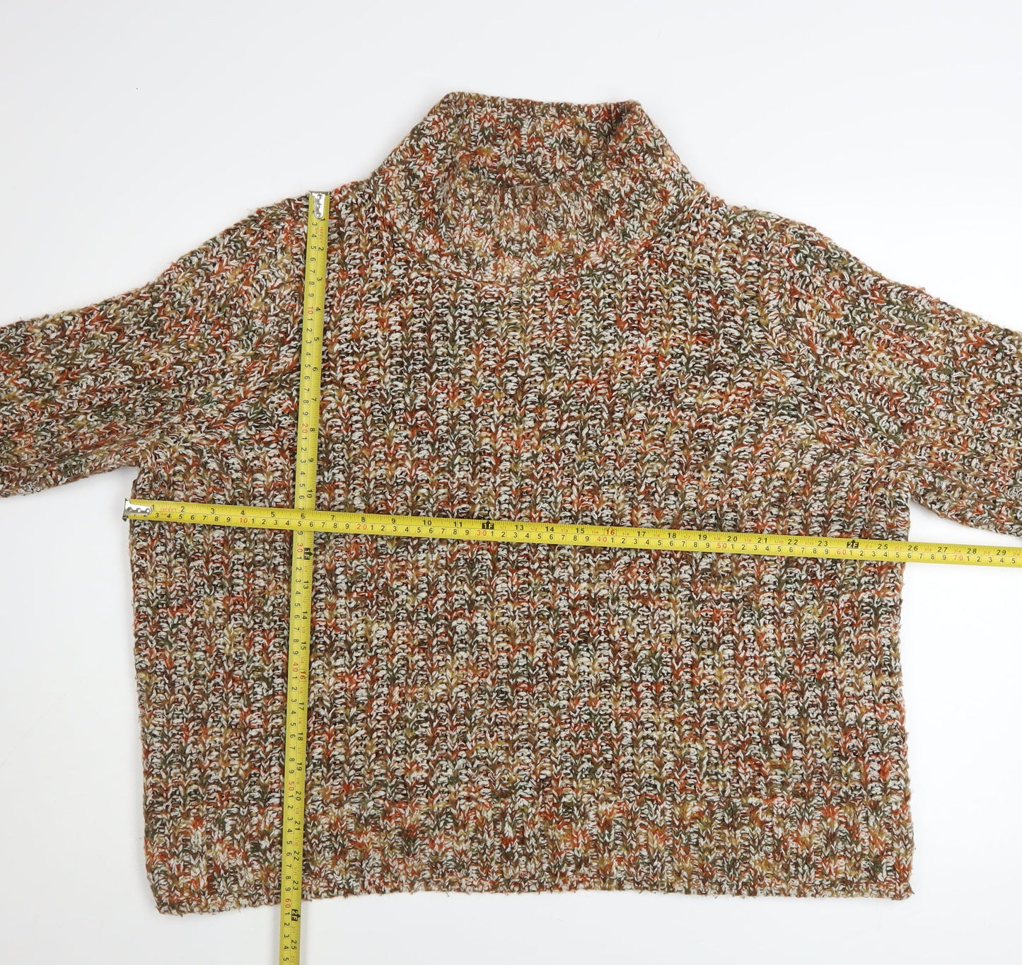 Tu Women’s Multicoloured Roll Neck Chunky Knit Jumper Size 22