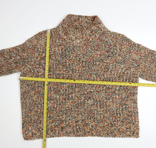 Tu Women’s Multicoloured Roll Neck Chunky Knit Jumper Size 22
