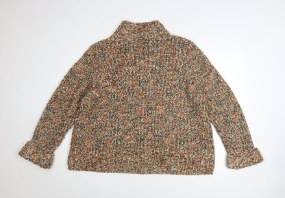 Tu Women’s Multicoloured Roll Neck Chunky Knit Jumper Size 22