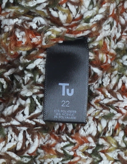 Tu Women’s Multicoloured Roll Neck Chunky Knit Jumper Size 22