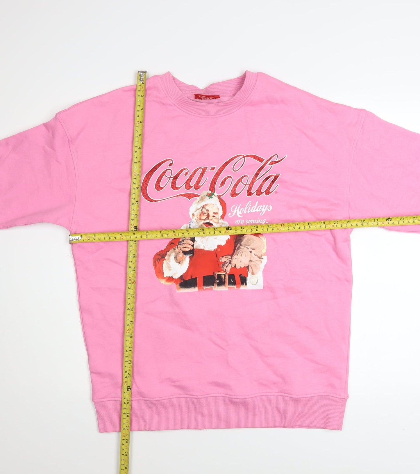 Unisex Adults UK Size S Coca-Cola Pink Pullover Sweatshirt
