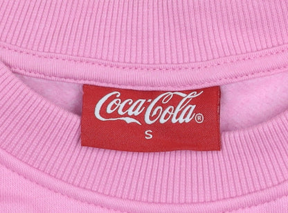 Unisex Adults UK Size S Coca-Cola Pink Pullover Sweatshirt