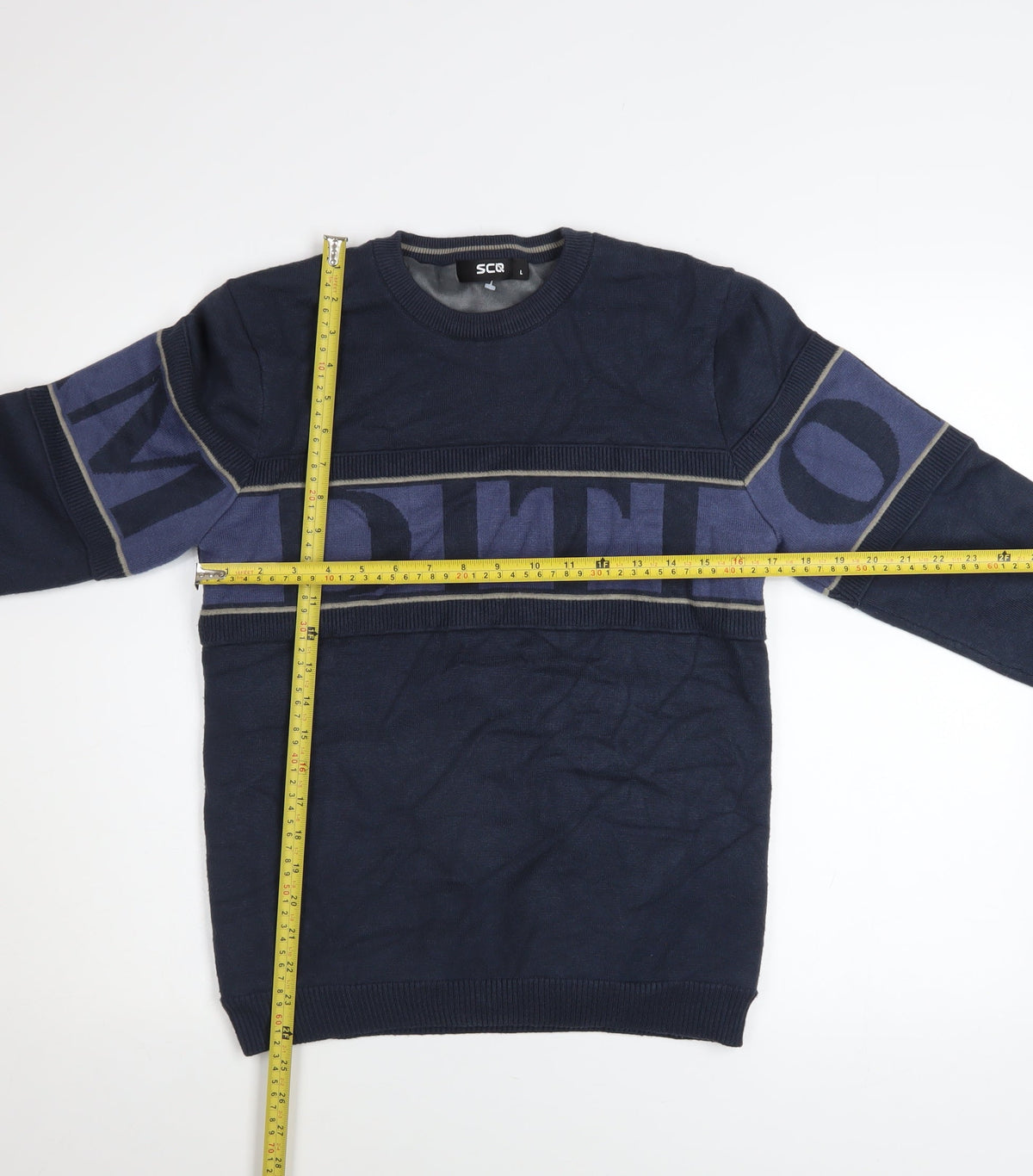 Mens UK Size L SCQ Blue Pullover Jumper