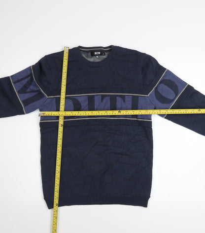 Mens UK Size L SCQ Blue Pullover Jumper