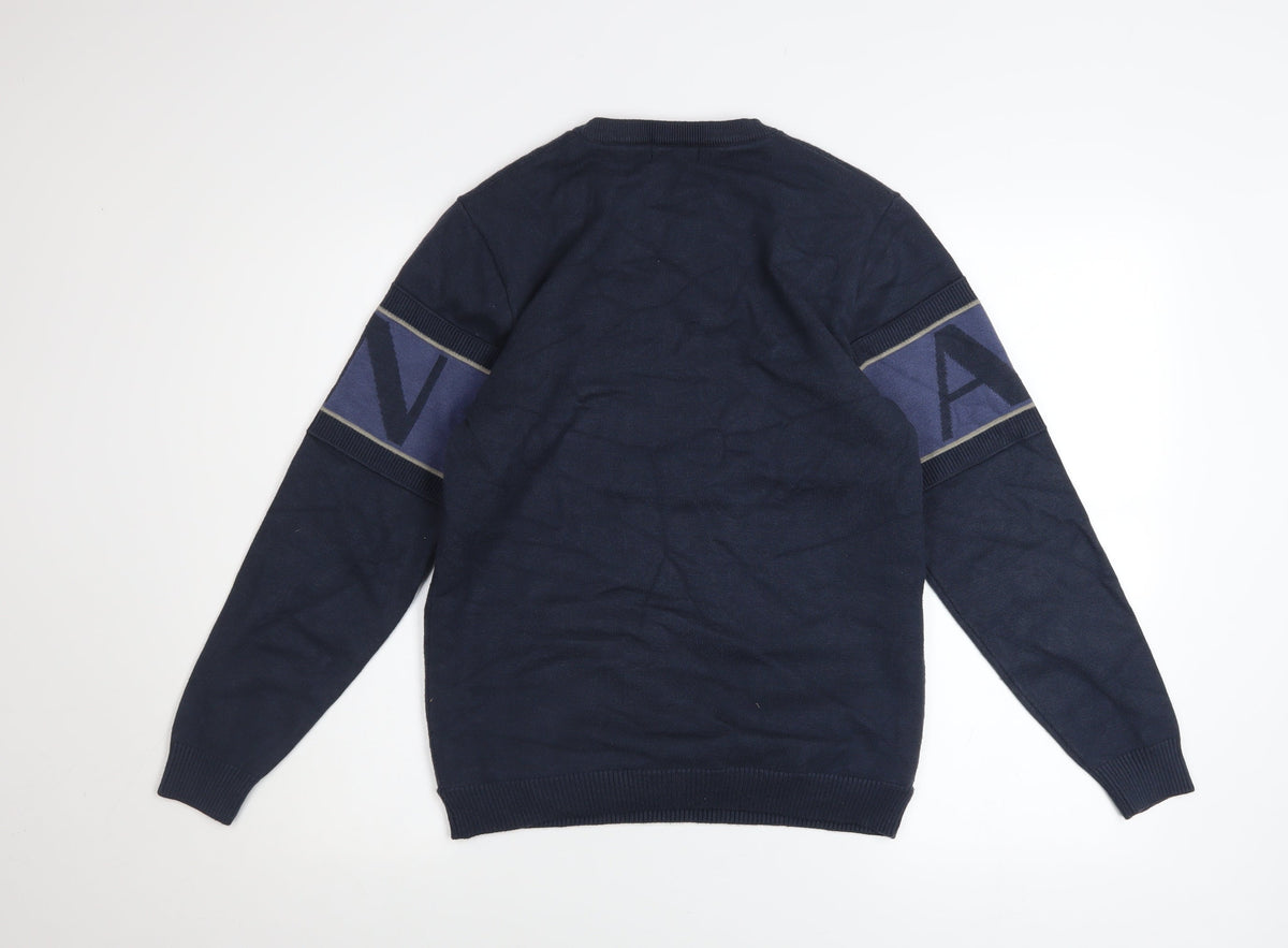 Mens UK Size L SCQ Blue Pullover Jumper