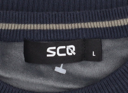 Mens UK Size L SCQ Blue Pullover Jumper