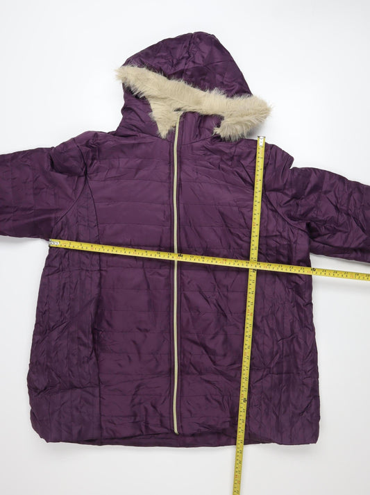 Womens UK Size XL nathalie andersen Purple Puffer Jacket