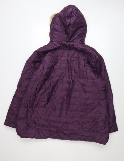 Womens UK Size XL nathalie andersen Purple Puffer Jacket