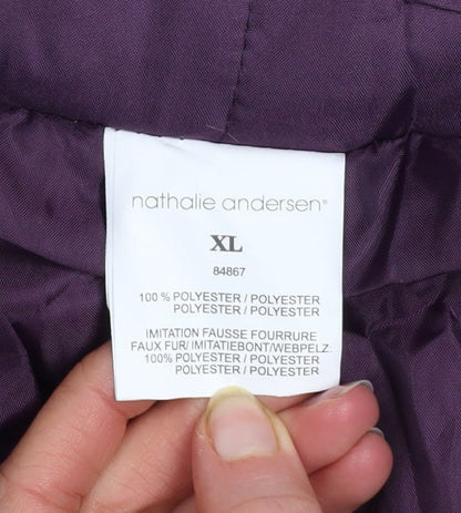 Womens UK Size XL nathalie andersen Purple Puffer Jacket