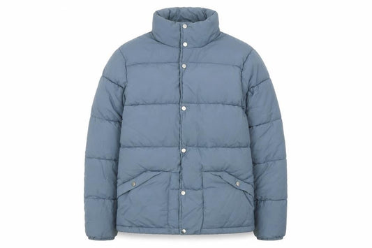 Front view of Easy Women Blue Puffer Jacket M Polyamide Polyester Lined Winter Coat