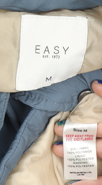 Womens UK Size M Easy Blue Puffer Jacket