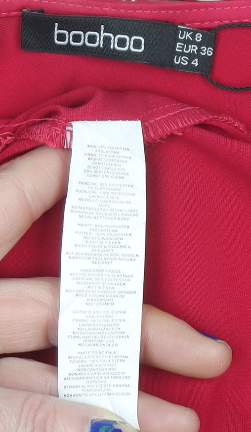 Womens UK Size 8 Boohoo Bodycon Dress