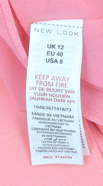 Womens UK Size 12 New Look Pink Camisole Tank