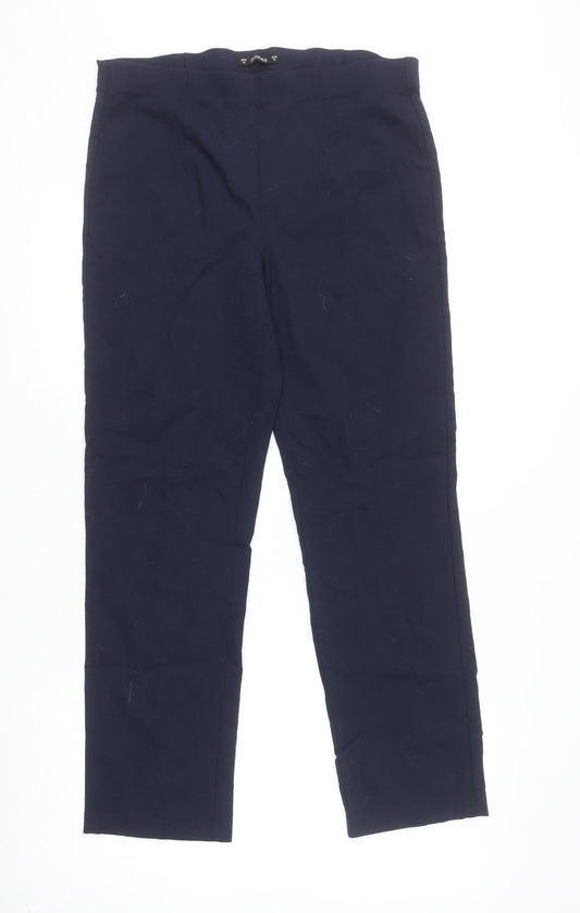 Womens UK Size M Dunnes Regular Fit Casual Workwear Business Blue Trousers