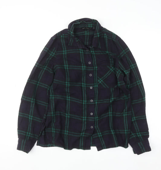 Womens UK Size 8 New Look Green Basic Button-Up