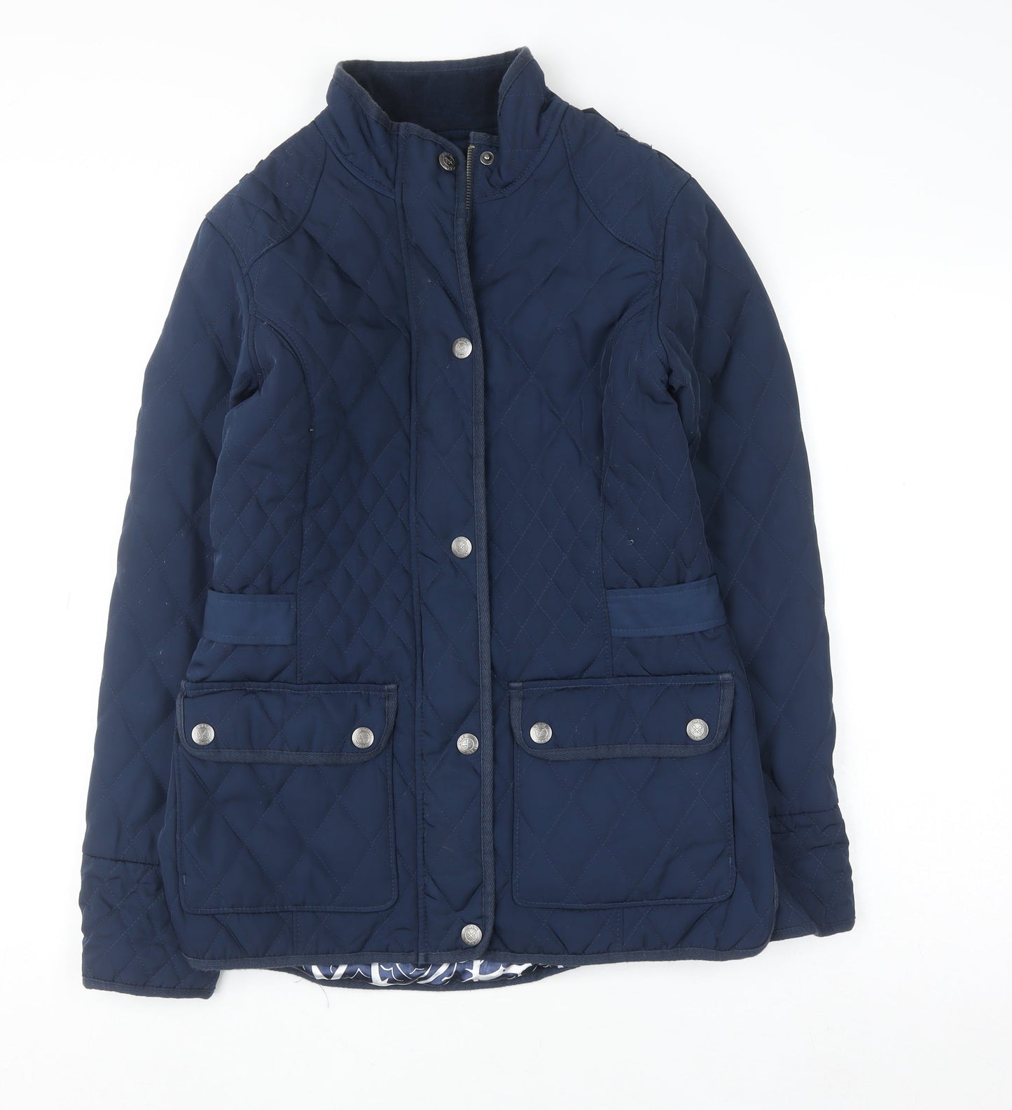 Womens UK Size 10 Crew Clothing Co. Blue Quilted Coat