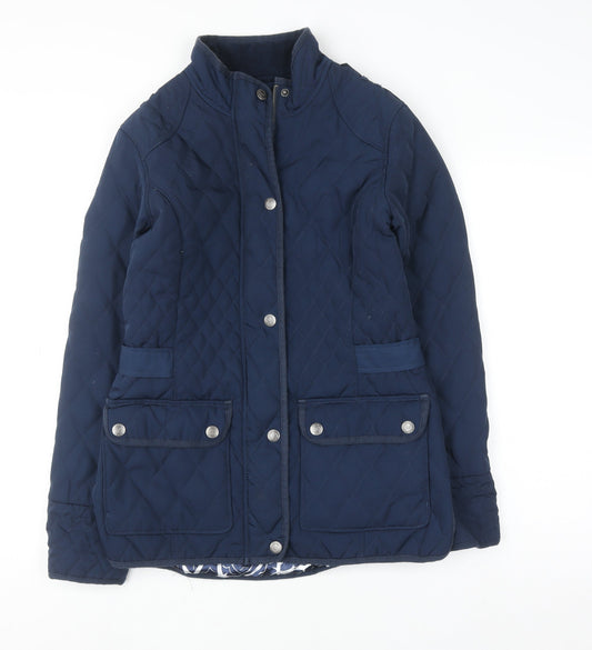 Womens UK Size 10 Crew Clothing Co. Blue Quilted Coat