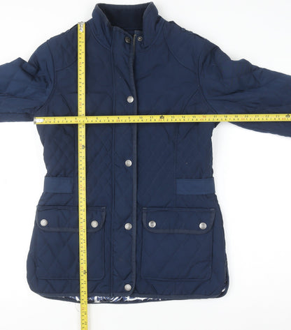 Womens UK Size 10 Crew Clothing Co. Blue Quilted Coat