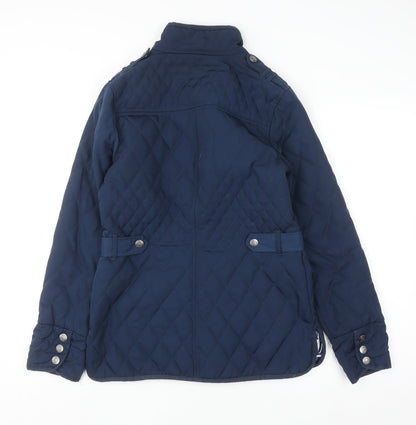 Womens UK Size 10 Crew Clothing Co. Blue Quilted Coat