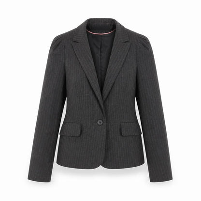 Warehouse Women Grey Pinstripe Blazer UK 10 Single-Breasted Jacket