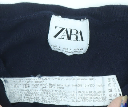 Womens UK Size 14 Zara Blue Pullover Jumper