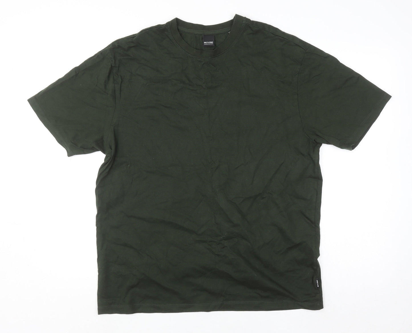 Mens UK Size L ONLY & SONS Green  T-Shirt