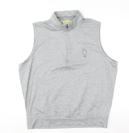 Donald Ross Men's Grey Sleeveless 1/2 Zip Golf Top Size M