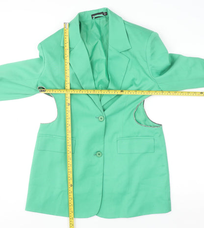 PrettyLittleThing Women’s Green Blazer Size 8 Lined Single-Breasted Jacket