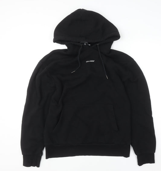 Mens UK Size M COLLUSION Black Pullover Hoodie
