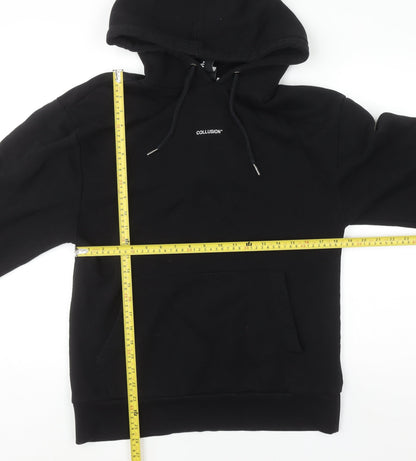 Mens UK Size M COLLUSION Black Pullover Hoodie