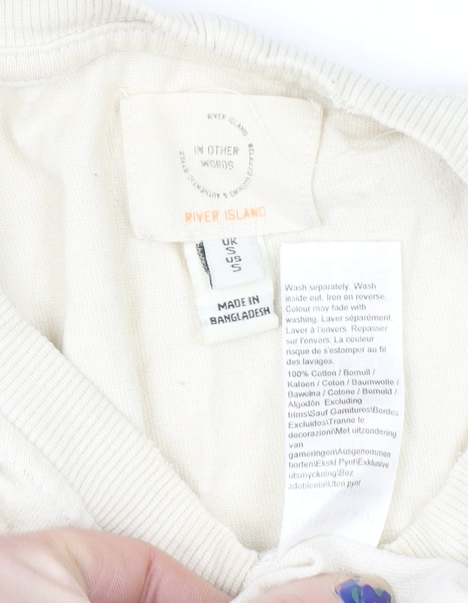 Mens UK Size S River Island Beige  T-Shirt