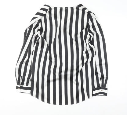 Womens UK Size 10 River Island Black Wrap Blouse